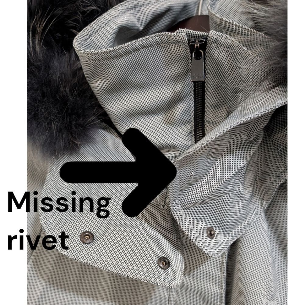 Tatras Gray Houndstooth Down Parka Jacket W/ Poland Raccoon Fur Hood Size Xs View 5